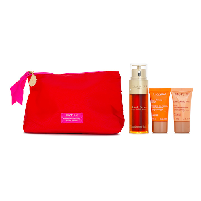 Double Serum & Extra-Firming Collection: Double Serum 50ml + Day Cream 15ml + Night Cream 15ml + Bag(Unboxed)