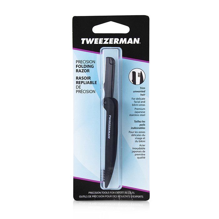 Tweezerman precision folding brow razor in lavender