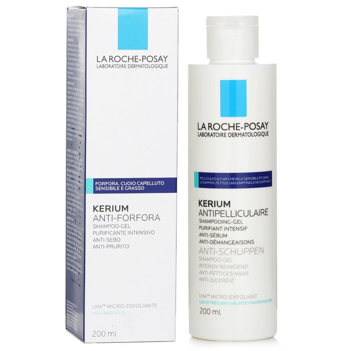 La Roche-Posay Kerium micro-exfoliating LHA gel shampoo for oily scalp 200ml