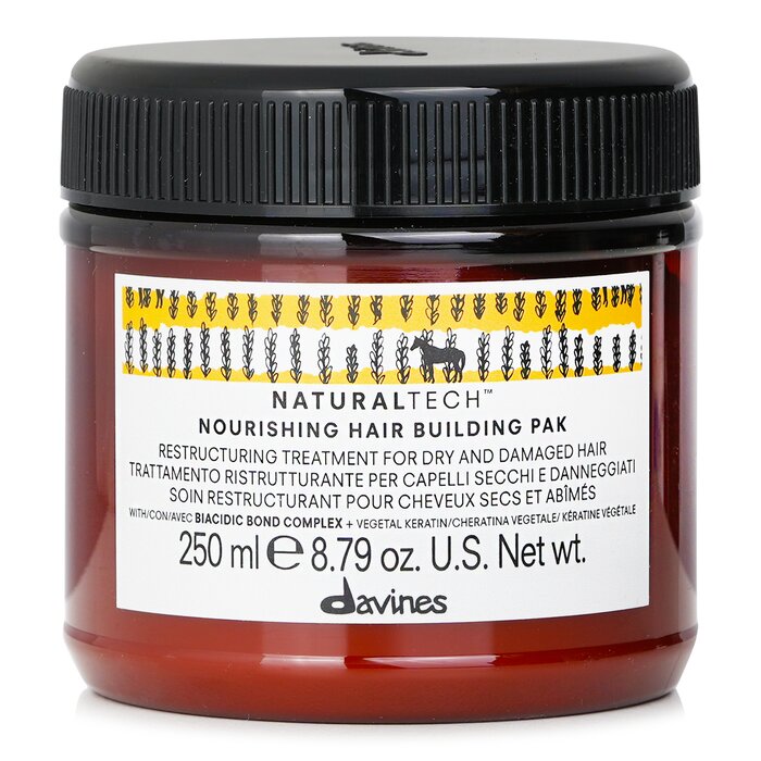 Davines Natural Tech nourishing hair building pak for dry, damaged hair 250ml/8.79oz