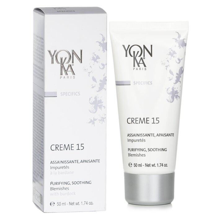 Yonka Specifics Crème 15 with burdock - purifying cream for blemishes 50ml/1.74oz