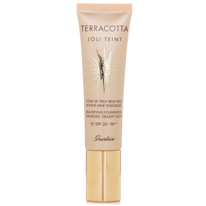 Guerlain Terracotta Joli Teint beautifying foundation SPF 20 for medium to deep skin tones, #Ebony 30ml/1oz