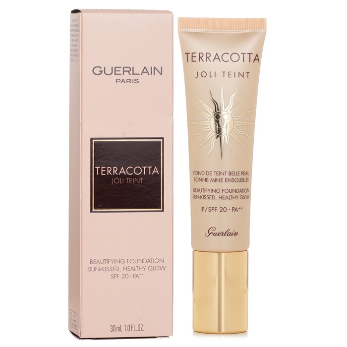 Guerlain Terracotta Joli Teint beautifying foundation SPF 20 for medium to deep skin tones, #Ebony 30ml/1oz
