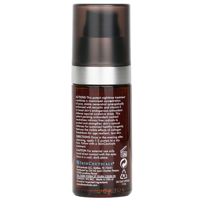 Skin Ceuticals Resveratrol B E Antioxidant Night Concentrate 30ml/1oz