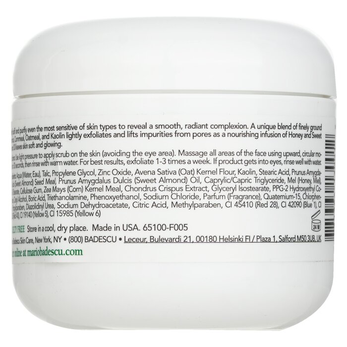 Mario Badescu almond & honey non-abrasive face scrub for all skin types 118ml/4oz