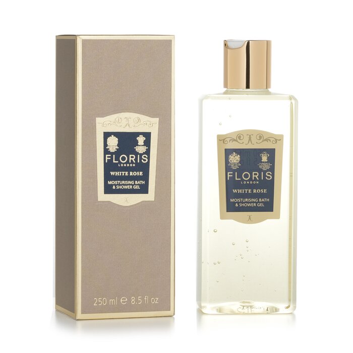 Floris white rose moisturising bath & shower gel 250ml/8.5oz