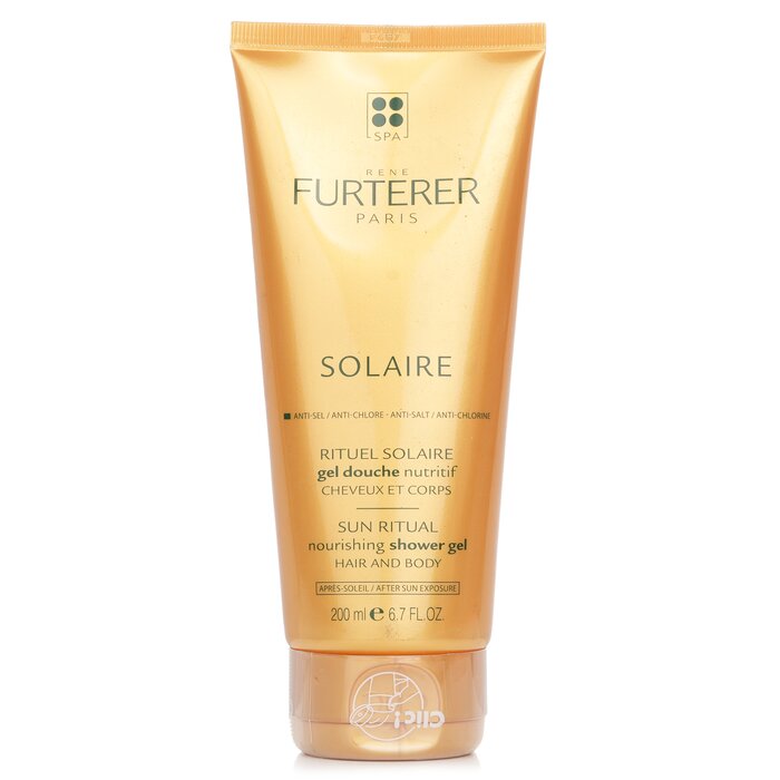 Rene Furterer Solaire nourishing shower gel with jojoba wax for hair and body 200ml/6.76oz