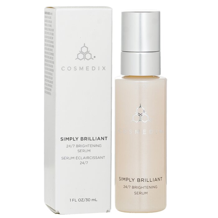 Cosmedix Simply Brilliant brightening serum 30ml/1oz for face with plant-based ingredients