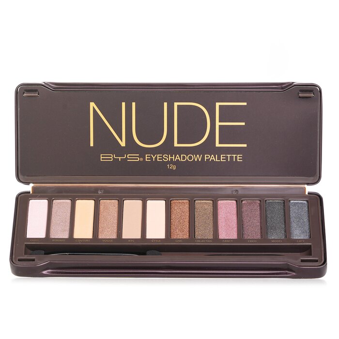 BYS nude eyeshadow palette with 12 shades and applicators 12g/0.42oz