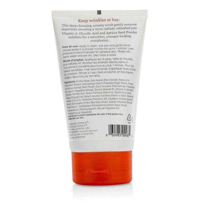 Derma E anti-wrinkle scrub with glycolic acid for face 113g/4oz