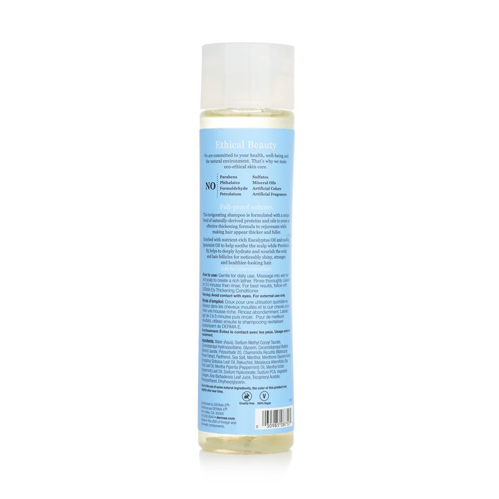 Derma E thickening shampoo with eucalyptus oil for fuller hair 296ml/10oz