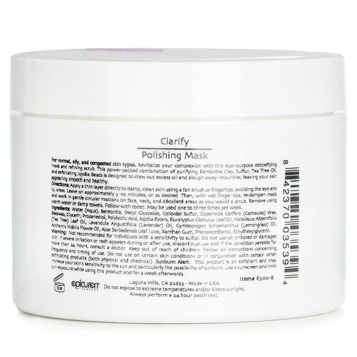 Epicuren clarifying polishing mask for normal, oily & congested skin 250ml/8oz