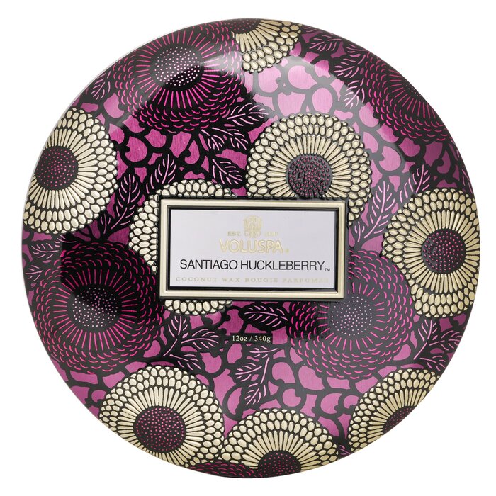 Voluspa decorative tin candle with huckleberry, 340g/12oz