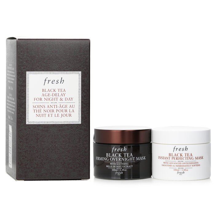 Fresh Black Tea Age-Delay night and day set: instant perfecting mask + firming overnight mask 2x100ml