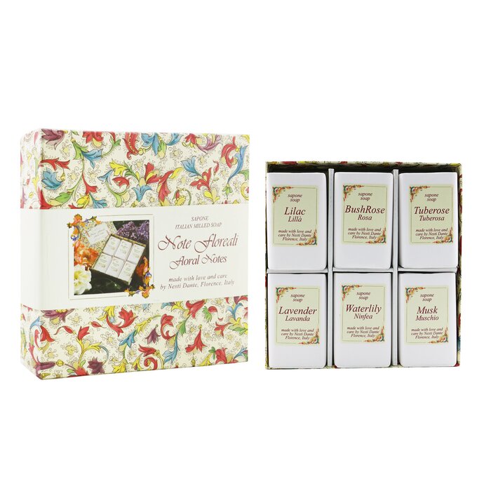 Nesti Dante floral notes soap set 6x 100g/3.5oz