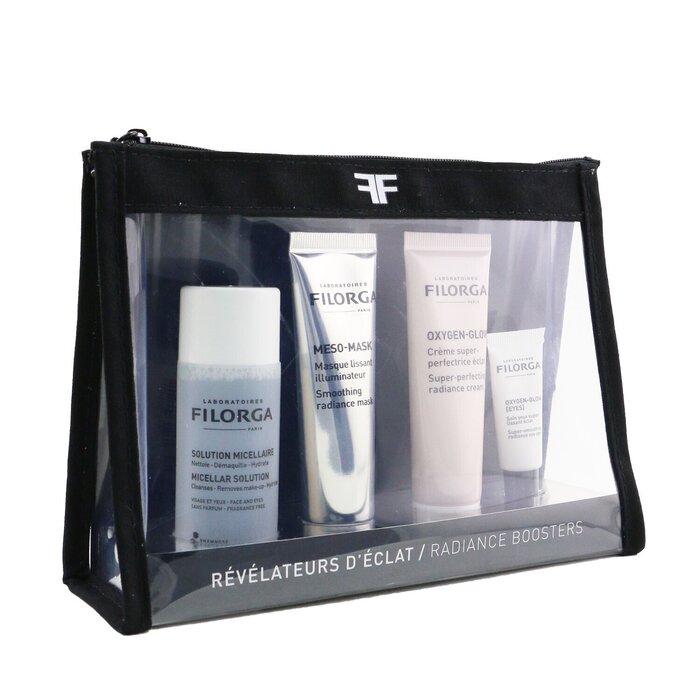 Filorga radiance boosters set: micellar solution 50ml, meso-mask 30ml, oxygen-glow cream 30ml, eye cream 4ml 4pcs