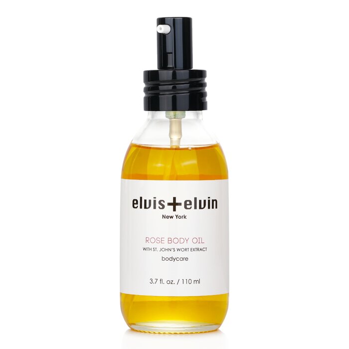 Elvis + Elvin rose body oil 110ml/3.7oz with anti-aging benefits and nourishing botanicals