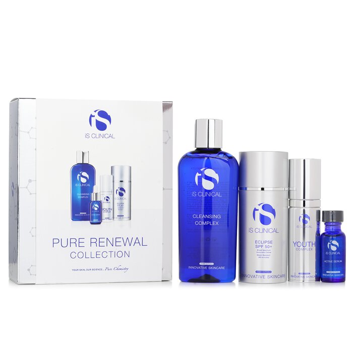 IS Clinical Pure Renewal Collection - skincare set with cleansing, serum, youth complex, sunscreen, 4pcs