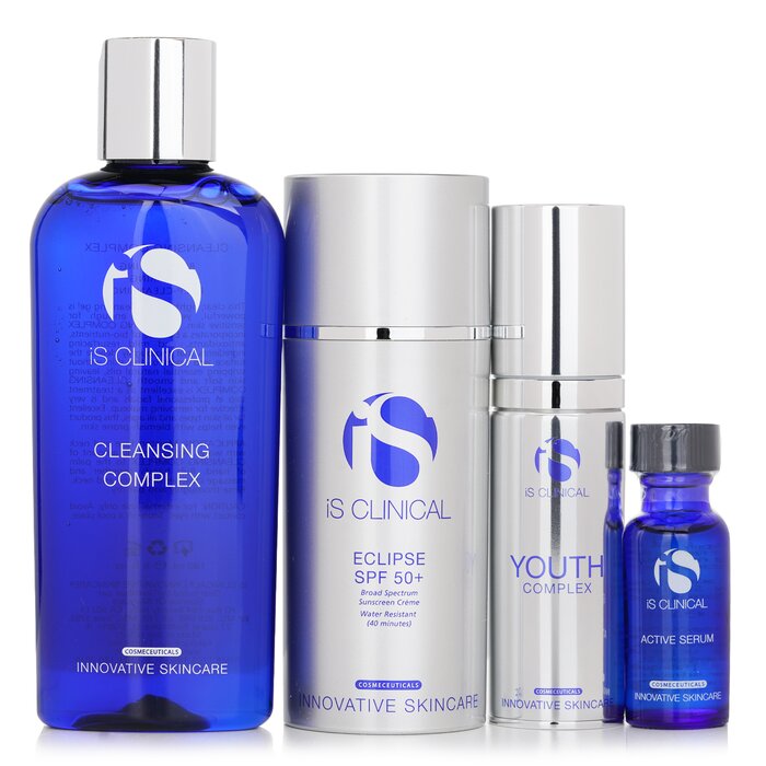 IS Clinical Pure Renewal Collection - skincare set with cleansing, serum, youth complex, sunscreen, 4pcs