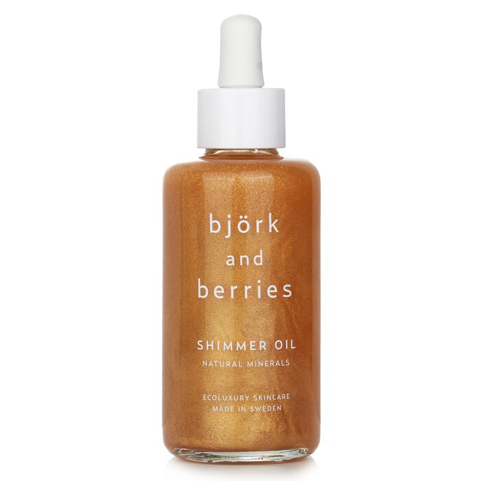 Bjork & Berries shimmer oil 100ml/3.4oz with birch extract and natural minerals for body, hair, and face