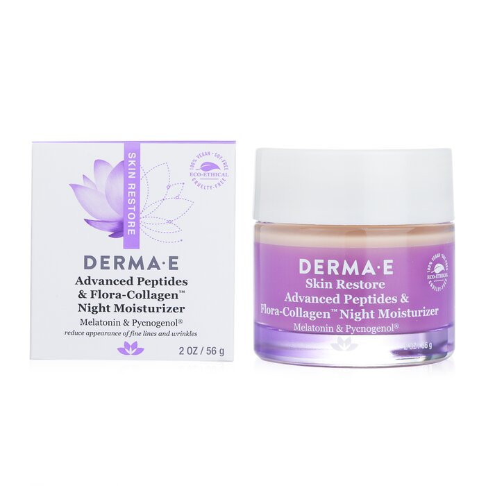 Derma E skin restore advanced peptides & flora collagen night moisturizer 56g/2oz