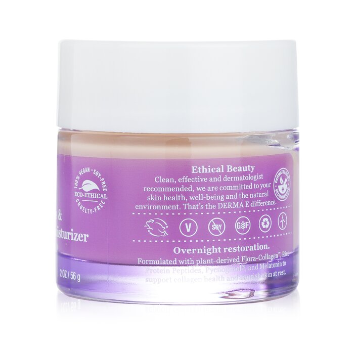 Derma E skin restore advanced peptides & flora collagen night moisturizer 56g/2oz