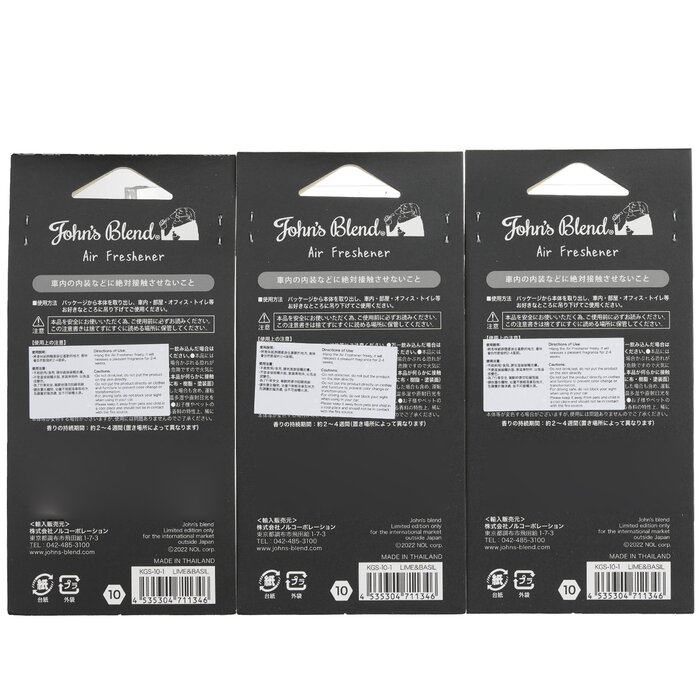 John's Blend lime & basil air freshener 3pcs