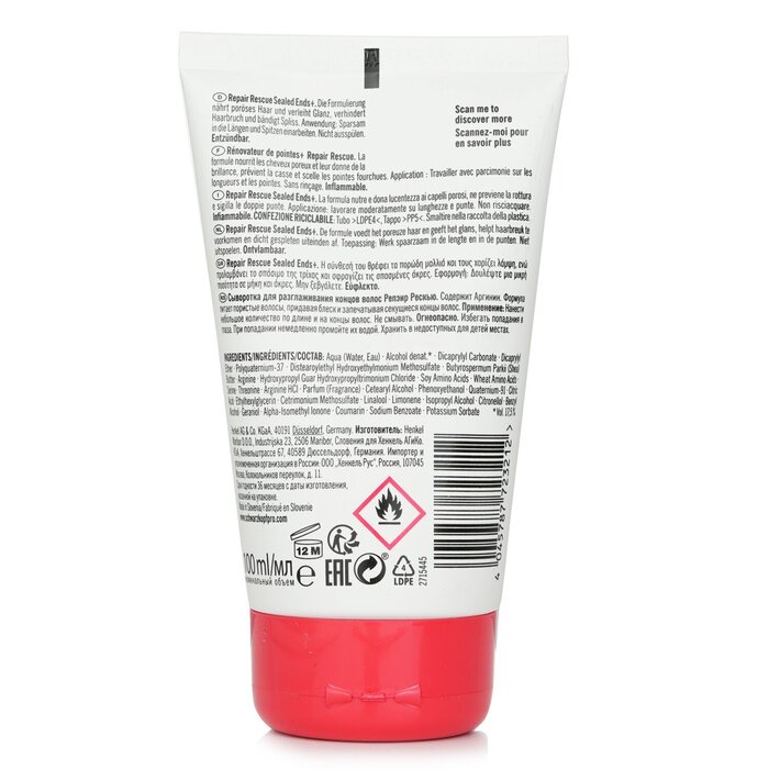 Schwarzkopf BC Repair Rescue sealed ends serum with vegan keratin and arginine for damaged hair 100ml