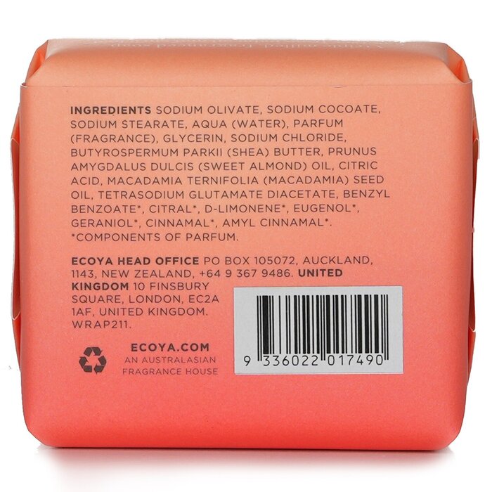 Ecoya blood orange soap 90g/3.2oz with shea butter and almond oil