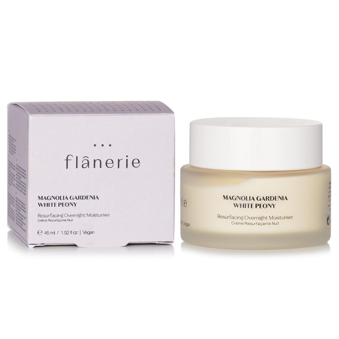 Flanerie resurfacing overnight moisturiser with white peony and moringa oil 45ml/1.52oz