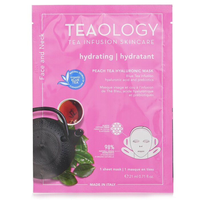 Teaology peach tea hyaluronic face and neck mask 21ml