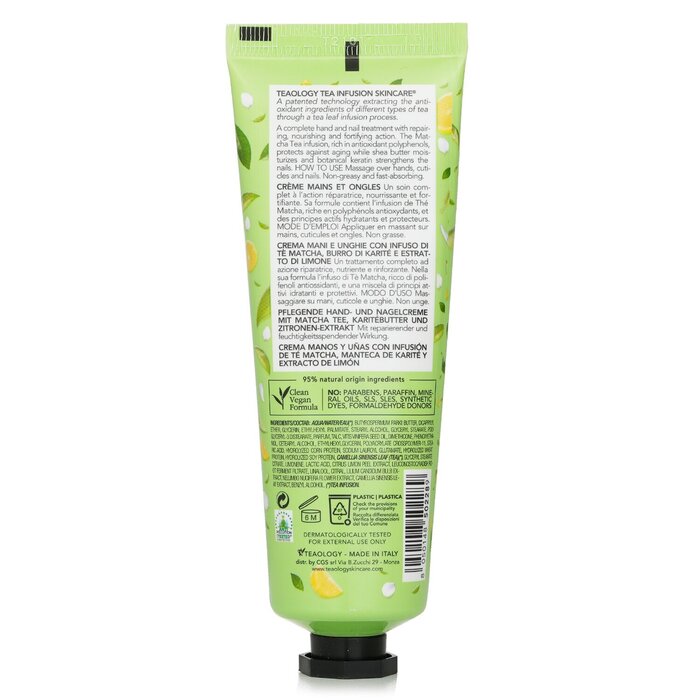 Teaology matcha lemon tea hand and nail cream 75ml/2.5oz