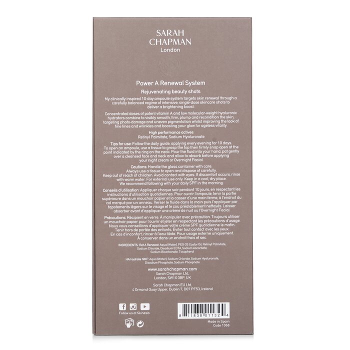 Sarah Chapman Skinesis Power A Renewal System 10-day treatment with vitamin A and hyaluronic acid