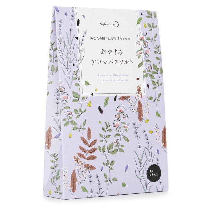 Daily Aroma Japan nighty-night aroma bath salt with lavender, orange sweet & geranium 3x40g