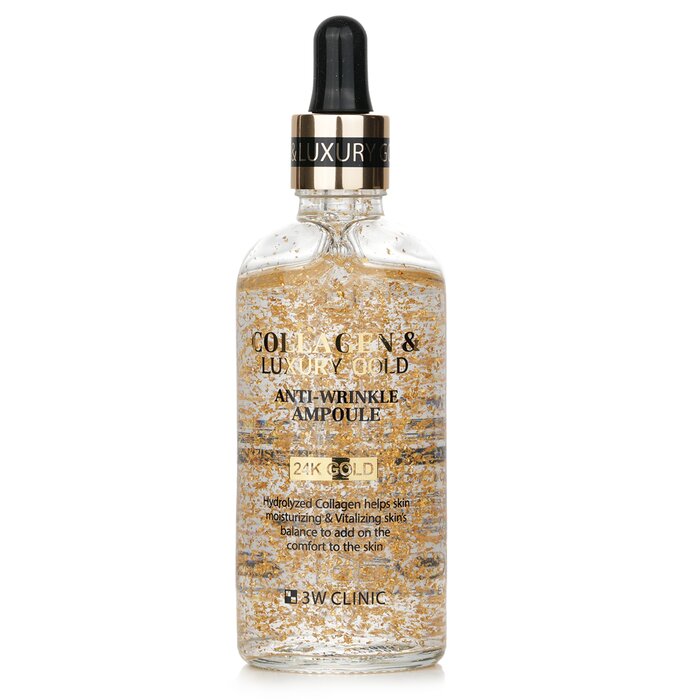3W Clinic collagen and luxury gold anti-wrinkle ampoule 100ml/3.38oz
