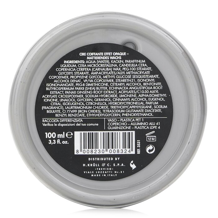 Acca Kappa matt finish wax with natural clay 100ml/3.3oz