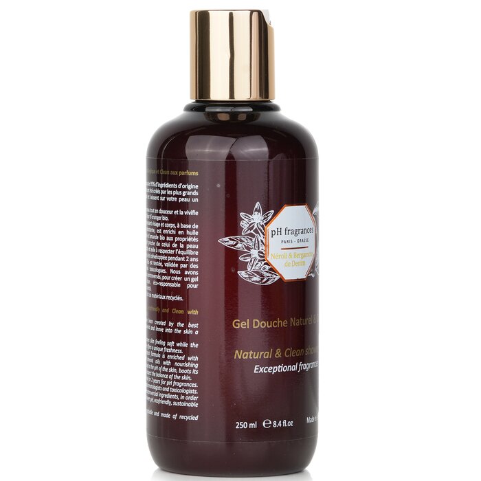 pH fragrances natural & clean shower gel with olive oil and almond oil 250ml/8.4oz
