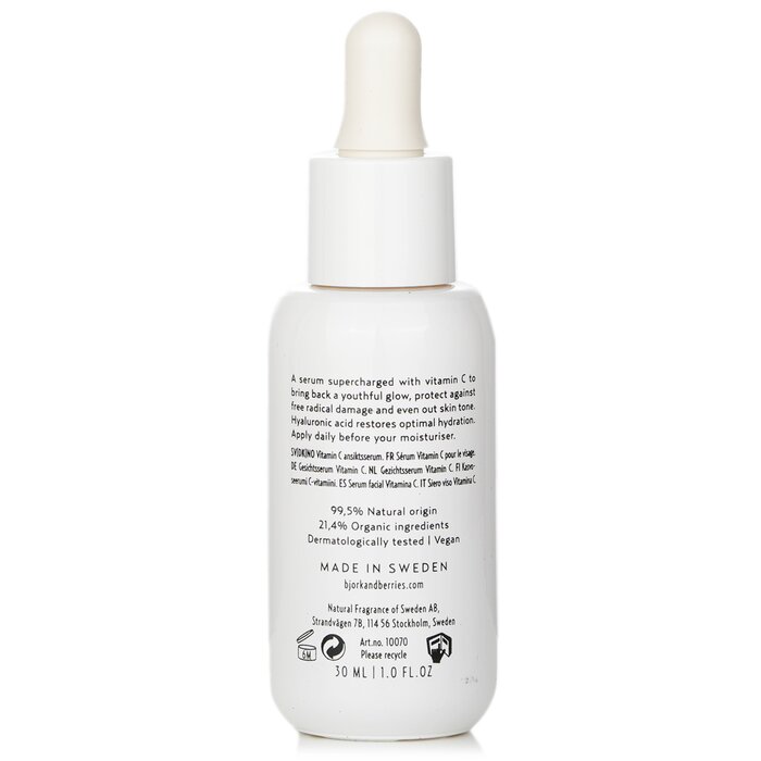 Bjork & Berries skin awakening vitamin C serum with hyaluronic acid for all skin types 30ml
