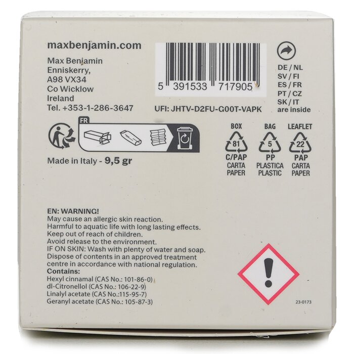 Max Benjamin car fragrance - white pomegranate 1pc
