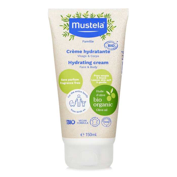 Mustela organic hydrating face and body cream with olive oil 150ml/5oz