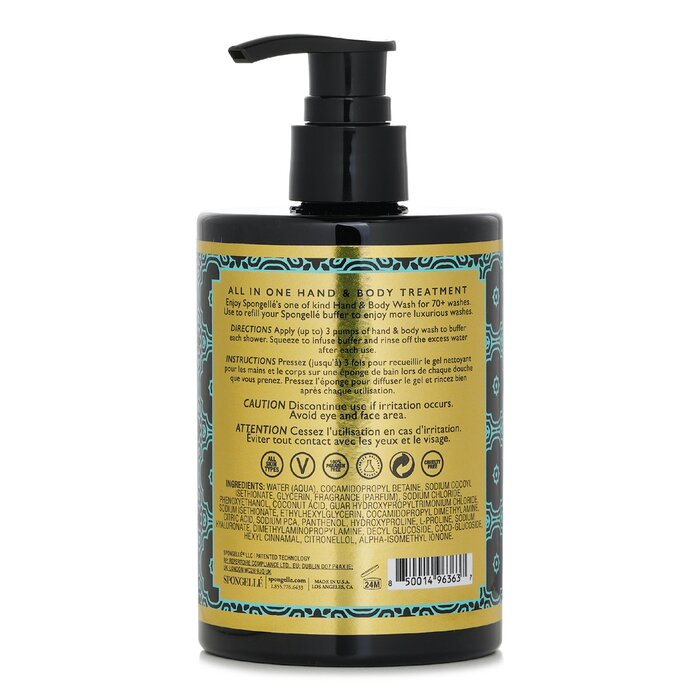 Spongelle hand and body wash with aloe vera and shea butter, Beach Grass 325ml/11oz