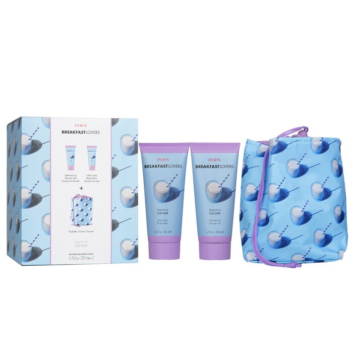 Pupa breakfast lovers kit 1 oat milk set with shower milk and body lotion 200ml each