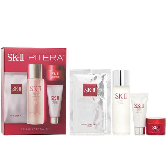 SK-II best seller trial kit 4pcs with Facial Treatment Essence, Cleanser, Cream, and Mask