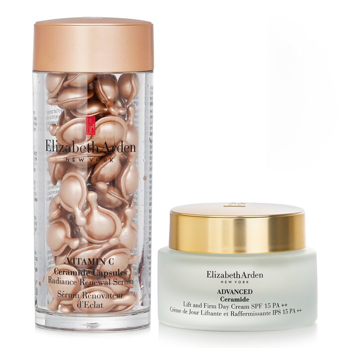 Elizabeth Arden ceramide vitamin C capsules and advanced ceramide lift and firm day cream SPF 15 set (2pcs)