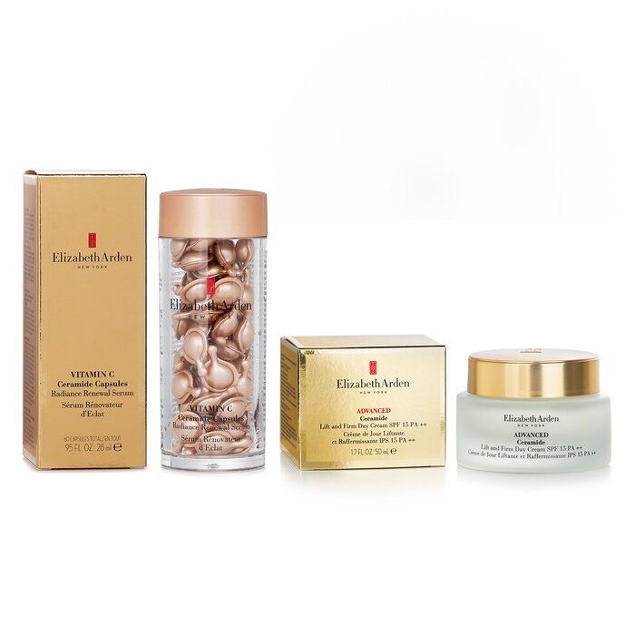 Elizabeth Arden ceramide vitamin C capsules and advanced ceramide lift and firm day cream SPF 15 set (2pcs)