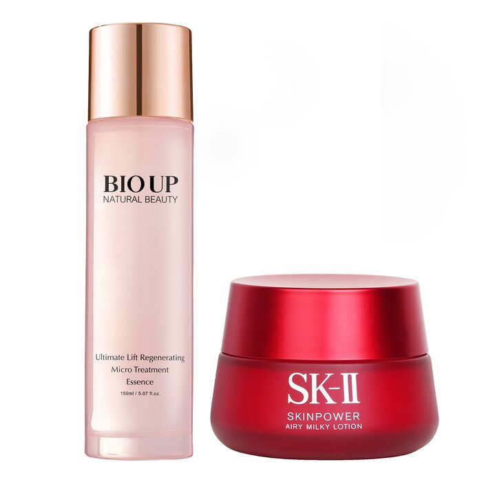 SK-II Skinpower Airy Milky Lotion & Natural Beauty BIO UP Ultimate Lift Essence Set 2pcs