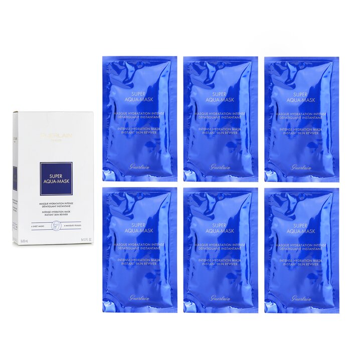 Guerlain Super Aqua-Mask sheet mask 6pcs for intense hydration and revitalization