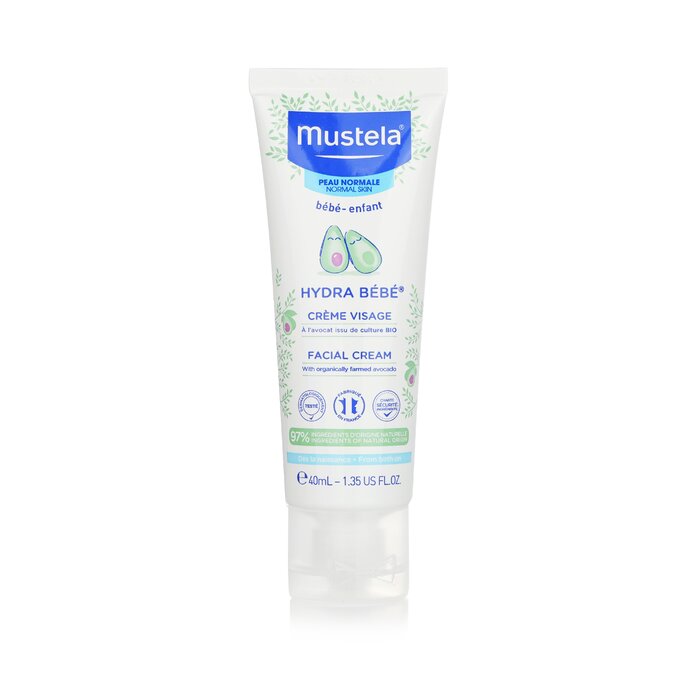 Mustela Hydra-Bebe facial cream with organic avocado for normal skin 40ml/1.35oz