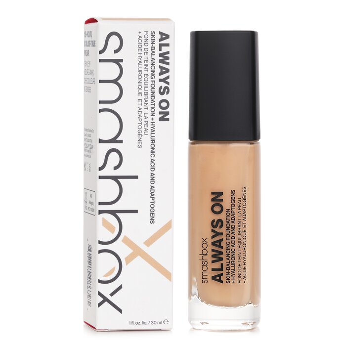 Smashbox Always On Skin Balancing Foundation with hyaluronic acid for all skin types, 30ml